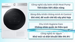 4 công nghệ đáng chú ý nhất có trong máy sấy quần áo Samsung DV90T7240BH/SV