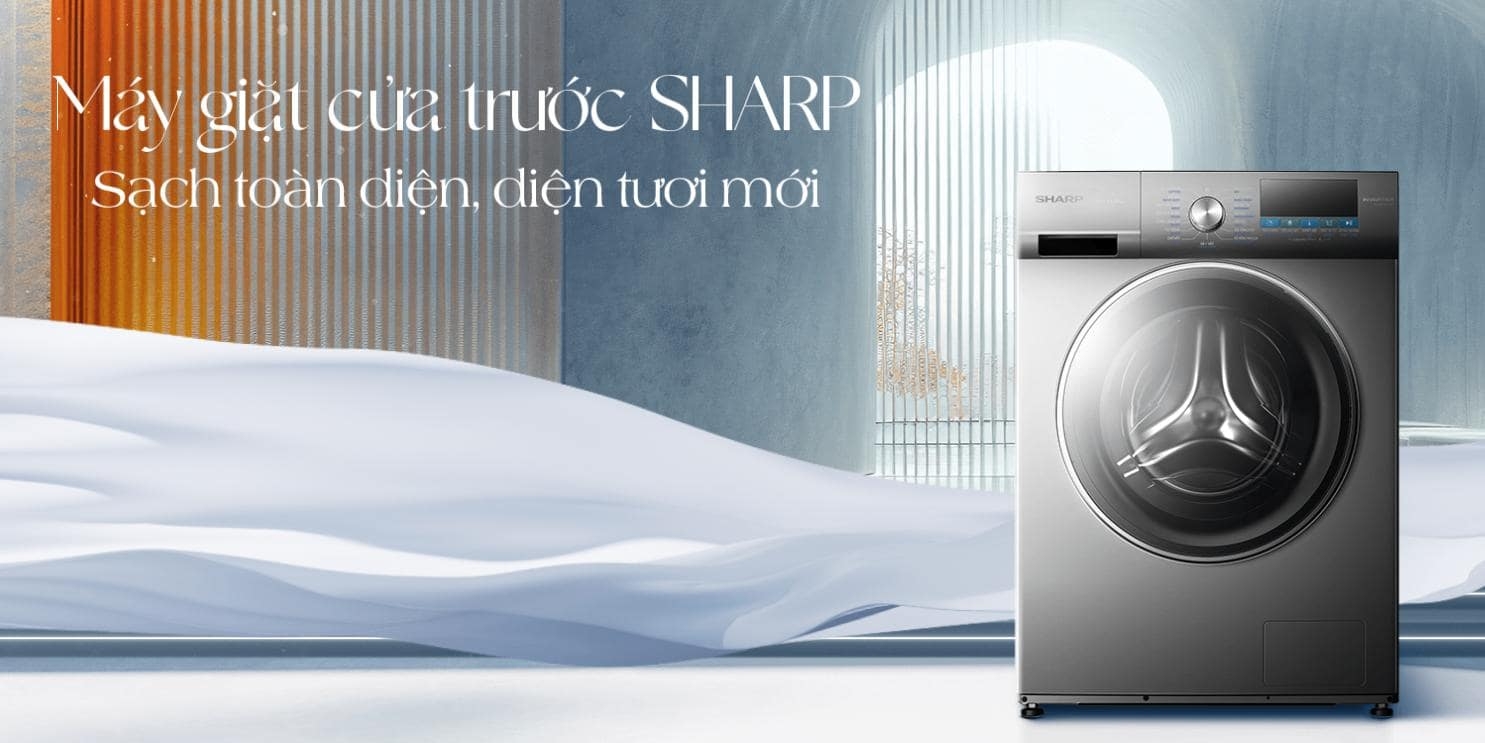 Máy giặt Sharp inverter 11Kg ES-FM110CB-DG giải pháp giặt giũ hiện đại cho gia đình đông thành viên