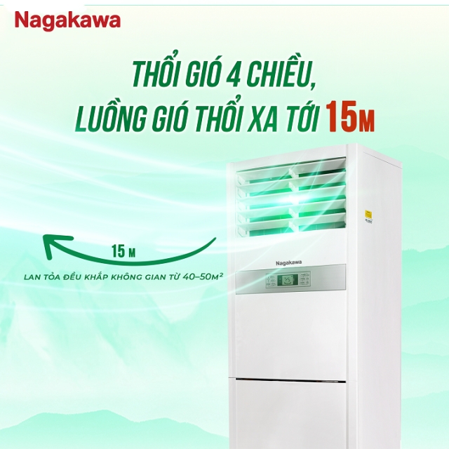 Khám phá công nghệ làm lạnh nhanh và sưởi ấm hiệu quả trên điều hòa cây Nagakawa 28000btu NP-A28R1K58