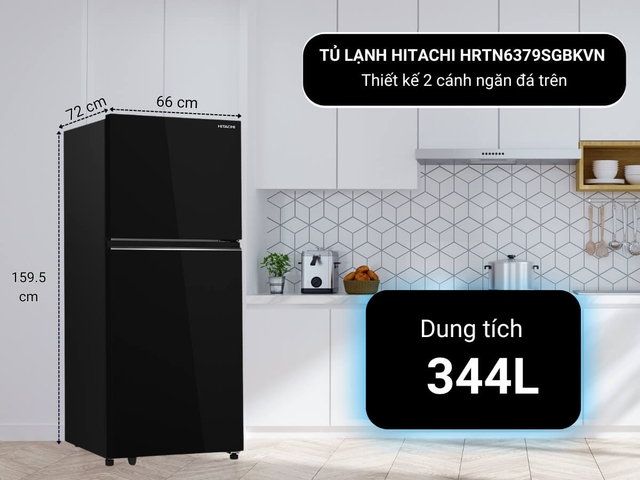 Bạn nên chọn tủ lạnh Hitachi 2 cánh HRTN6379SGBKVN cho phòng bếp