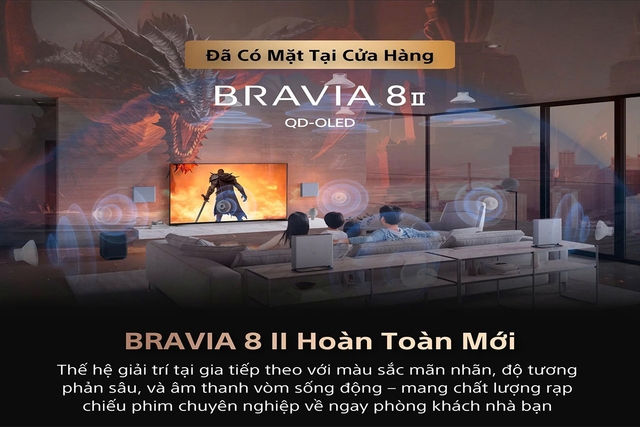 Tivi Sony 55 inch K-55XR80M2, siêu phẩm OLED 4K 120Hz dành cho người mê điện ảnh