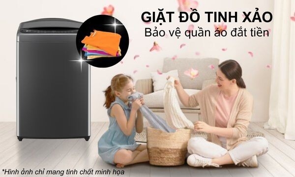 Máy giặt LG cửa trên T2512VBTB- Giặt thơm, sạch, êm ái nhờ Smart Inverter và TurboDrum