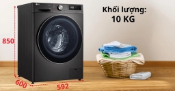 Tiết kiệm năng lượng, giặt sạch mạnh mẽ với máy giặt LG 10Kg FV1410S4P