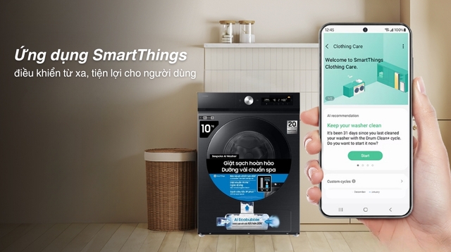 Đánh giá ưu, nhược điểm trên  máy giặt samsung 10kg WW10DB7U34GBSV mới ra mắt