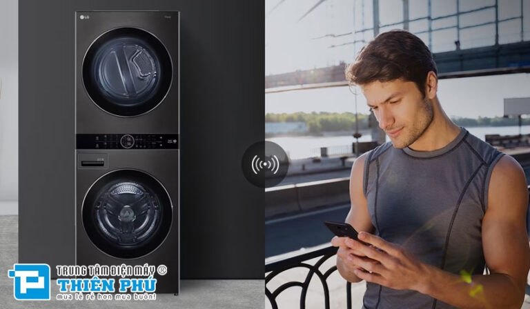 Tối ưu hóa không gian sống hơn cùng với tháp giặt sấy LG thông minh WT1410NHB