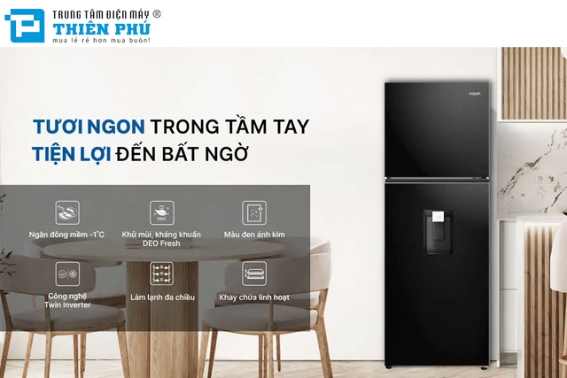 Tủ Lạnh Aqua Inverter 236 Lít AQR-T265FA(WFB)