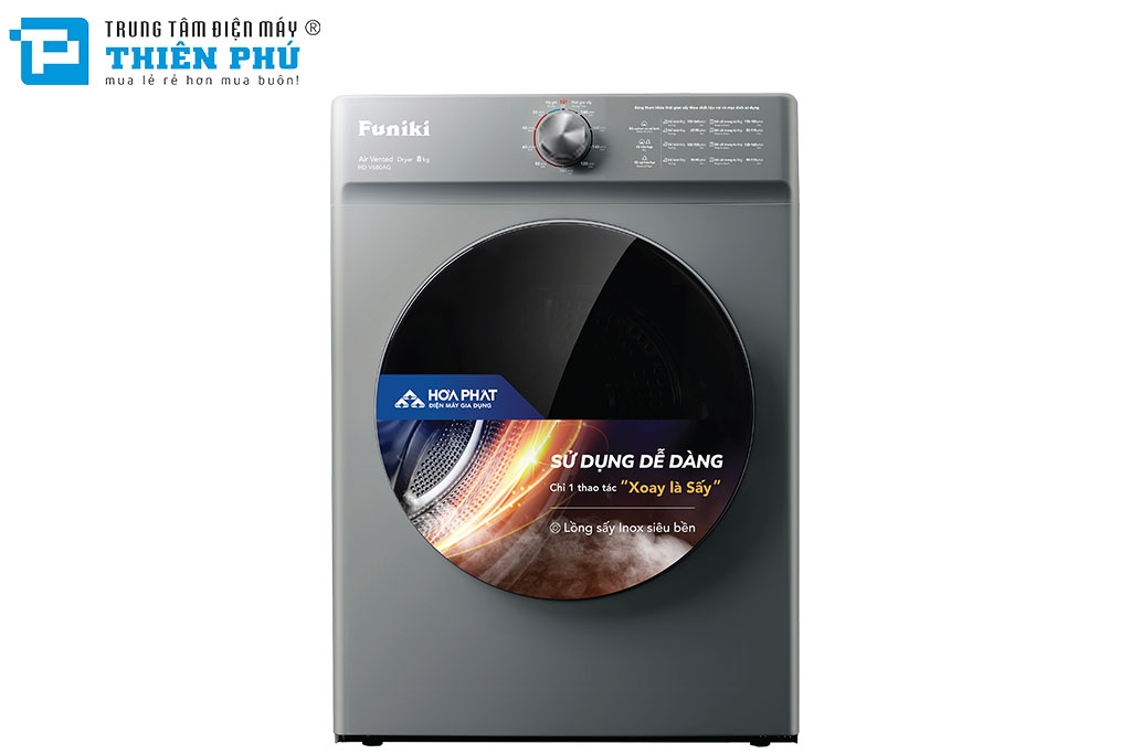 Máy Sấy Quần Áo Funiki 8Kg HD V680AG