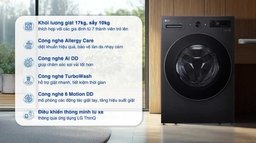 Có nên sử dụng máy giặt LG 17kg sấy 10kg F2517RNTG cho gia đình đông thành viên