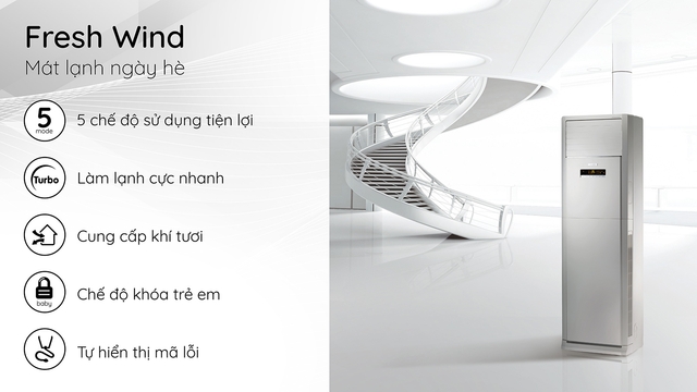 Tối ưu hóa không gian lớn với điều hòa cây Gree 1 chiều GVC42ALXH-M6NNC7B