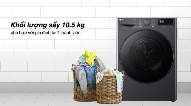 Đánh giá chi tiết máy sấy quần áo LG DVHP50M 10,5kg