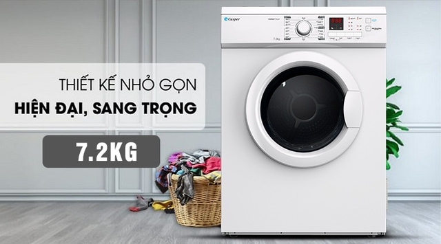 Máy sấy quần áo Casper thông hơi TD-72VWD cho gia đình ít thành viên
