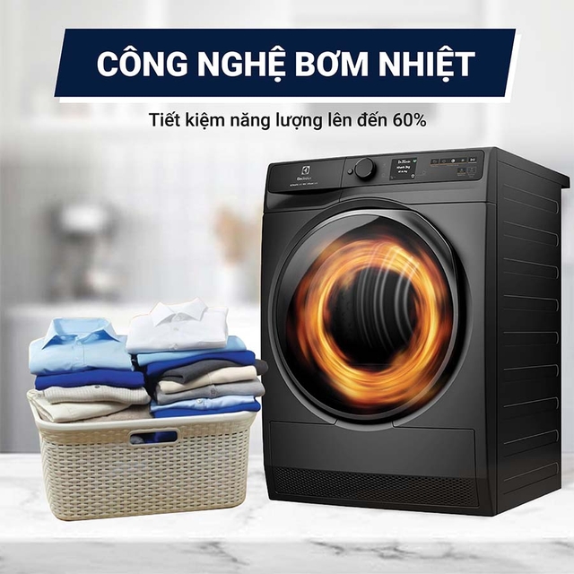 6 ưu điểm vượt trội trên máy sấy quần áo Electrolux inverter 9Kg EDH902R9SC