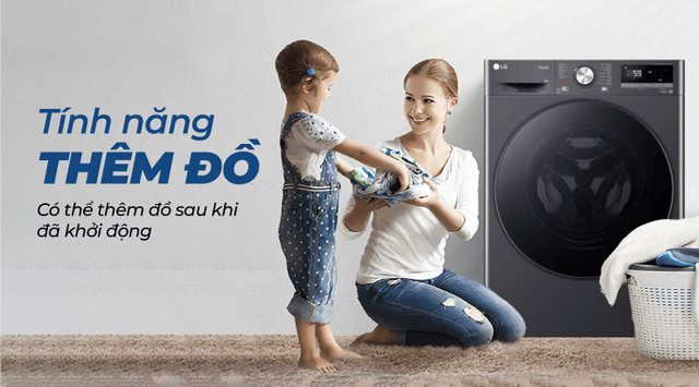 Máy giặt LG 12kg FV1412S3BA chuẩn 5 sao cho gia đình đông người