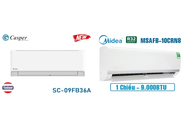 So sánh điều hòa Casper SC-09FB36A và Midea MSAFII-10CRN8 trong cùng tầm giá hơn 4 triệu