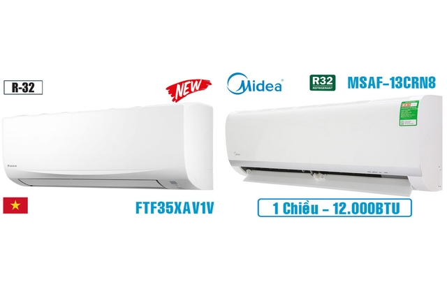 So sánh điều hòa Daikin FTF35XAV1V và Midea MSAFII-13CRN8, điều hòa 1 chiều nào tốt?