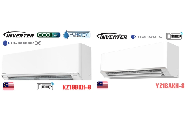 So sánh 2 model điều hòa Panasonic 2 chiều CS-XZ18BKH-8 và CS-YZ18AKH-8 có gì khác biệt?
