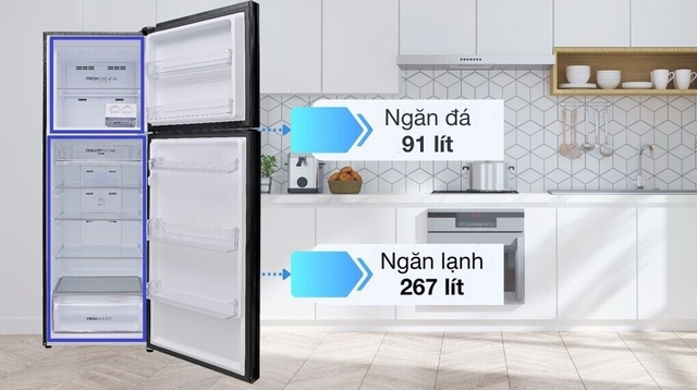 Tủ lạnh Aqua inverter AQR-T410FA(WGB) thiết kế sang trọng, tiết kiệm điện vượt trội
