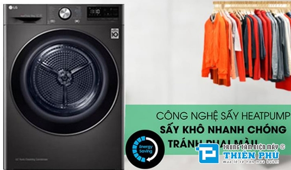 Máy sấy quần áo LG DVHP09B trợ thủ đắc lực sấy khô quần áo cho mọi gia đình