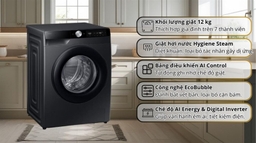 Máy giặt samsung cửa ngang 12Kg WW12CG604DLBSV tiện nghi và hiệu quả cho gia đình 4-6 người