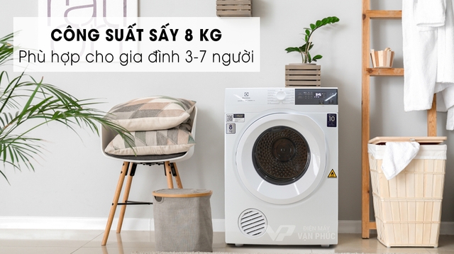 Máy sấy quần áo Electrolux 8kg EDV804H3WC giá rẻ phù hợp với tiêu chí sử dụng hàng ngày