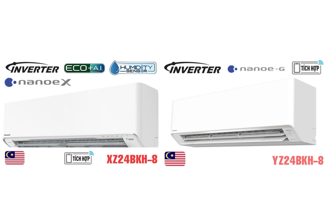 So sánh điều hòa Panasonic 2 chiều CS-XZ24BKH-8 và CS-YZ24BKH-8 có gì khác biệt?
