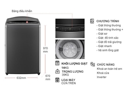 Giải pháp hoàn hảo cho gia đình đông thành viên với máy giặt LG 12kg cửa trên T2512VBTB