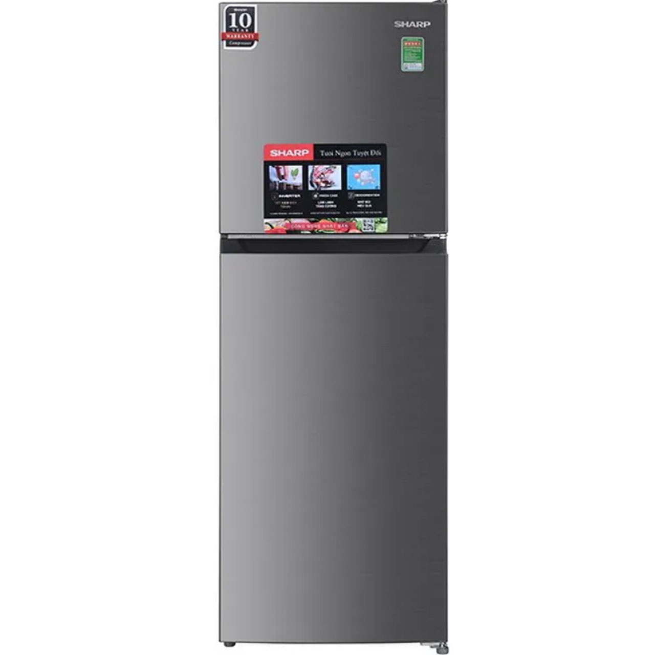 Tủ lạnh Sharp SJ-X270V-SL inverter 2 cánh 247 lít thiết kế hiện đại, tiết kiệm điện, bảo quản thực phẩm hiệu quả