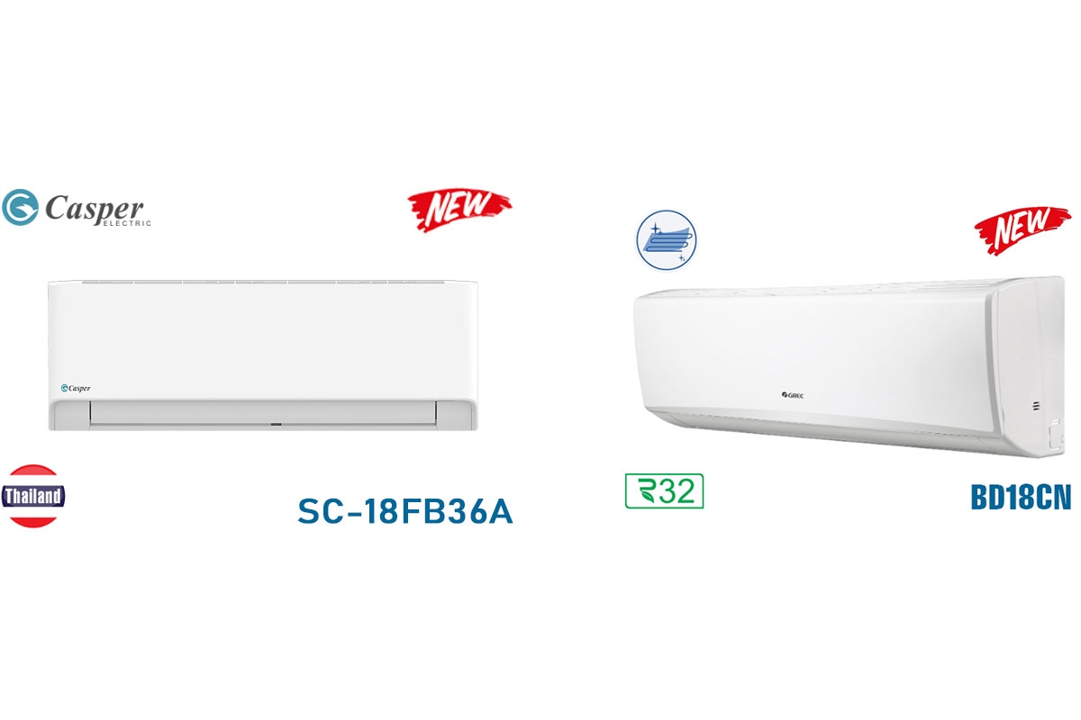 So sánh điều hòa Casper SC-18FB36A và Gree BD18CN có gì khác biệt, nên mua loại nào?