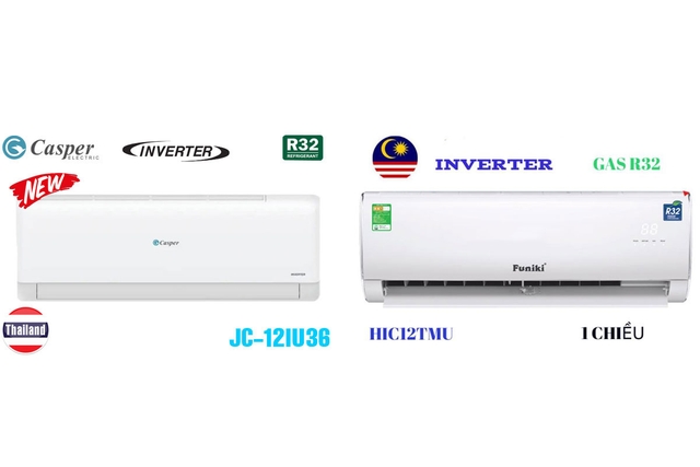Cùng tầm giá 6 triệu nên mua điều hòa Casper JC-12IU36 hay Funiki HIC09TMU?