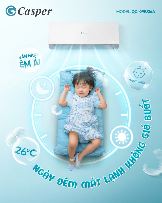 Điều hòa Casper 2 chiều QH-24IU36A – Làm mát mùa Hè, sưởi ấm mùa Đông