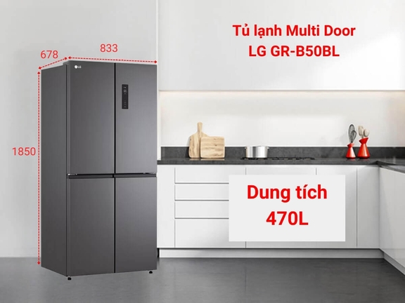 Những ưu điểm có trong tủ lạnh LG GR-B50BL 4 cánh bạn nên biết