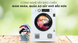 Máy sấy quần áo Aqua AQH-V700FW 7Kg giải pháp sấy khô hiệu quả, tiết kiệm không gian
