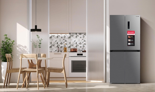 Tủ lạnh Sharp SJ-FXP560V-RG 466 lít, lý tưởng cho gia đình dưới 5 người