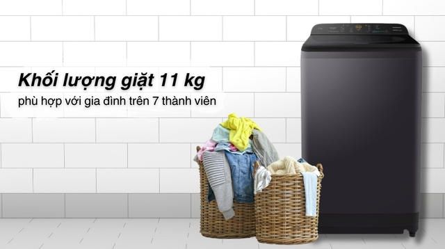 Máy giặt Panasonic 11kg NA-F110A9BRV trợ thủ giặt giũ hiện đại cho gia đình đông thành viên
