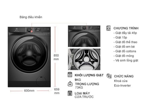 Phân tích ưu nhược điểm và công nghệ nổi bật trên máy giặt Electrolux 9kg cửa ngang EWF9023P5SC