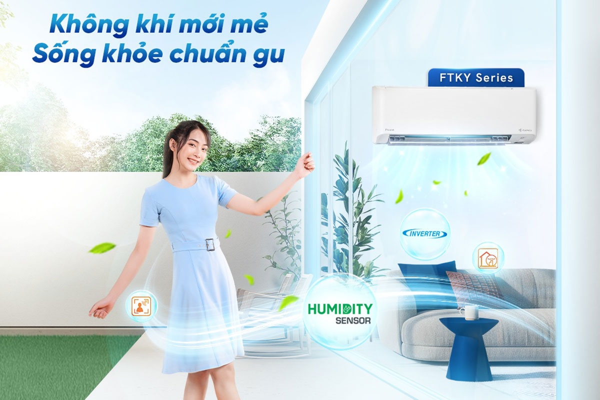 Điều hòa Daikin 18000btu FTKY50ZVMV, không chỉ làm mát mà còn bảo vệ sức khỏe