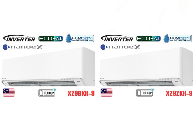 So sánh điều hòa Panasonic CS-XZ9BKH-8 2025 và CS-XZ9ZKH-8 2024 có gì khác nhau?