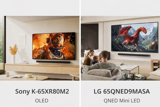 So sánh tivi Sony K-65XR80M2 và LG 65QNED9MASA, tivi 65 inch nào cao cấp đáng giá hơn?
