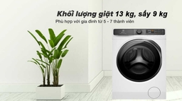 Giặt nhiều – sấy nhanh – mặc liền tay với máy giặt sấy Electrolux 13kg sấy 9kg EWW1343R7WC