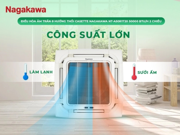 Đánh giá nhanh điều hòa âm trần Nagakawa 2 chiều NT-A50R1T20