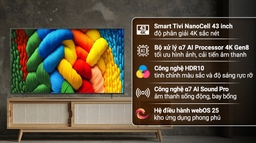 Có nên mua mua smart tivi LG nanocell 43 inch 4K 43NANO80ASA giá 8tr050 không?