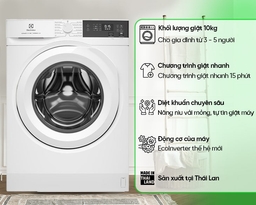 Review thực tế máy giặt Electrolux inverter EWF1024D3WC: Giặt đầy 10kg trong 45 phút có hiệu quả không?