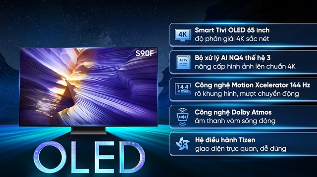 Tivi Samsung OLED QA65S90FAEXXV xứng đáng cho không gian nội thất cao cấp