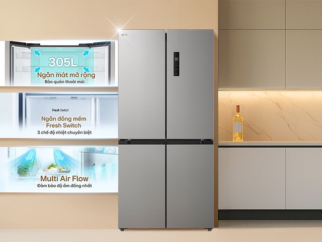 Tủ lạnh LG 4 cánh LFB47SVM mang đến nhiều tiện ích thiết thực