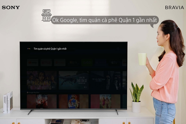 Tận hưởng giải trí thông minh không cần remote cùng google tivi Sony 65 inch K-65XR80M2