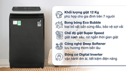 Máy giặt Samsung cửa trên WA12CG5745BV/SV ghi điểm nhờ trang bị hiện đại, giá hợp lý