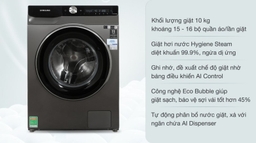 Hướng dẫn sử dụng máy giặt Samsung cửa trước WW10T634DLX/SV hiệu quả: Tận dụng AI Dispenser, EcoBubble và Hygiene Steam