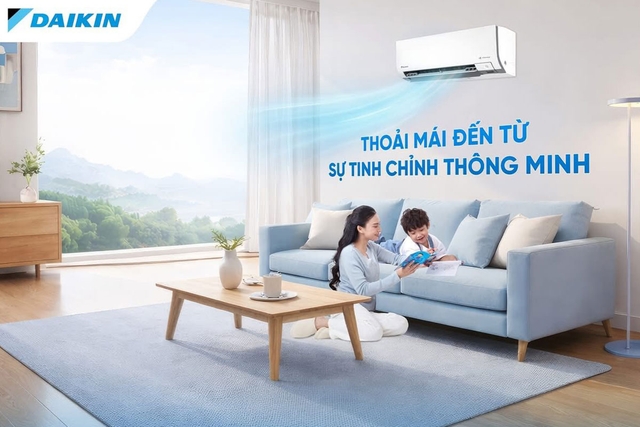 Điều hòa Daikin FTKM71AVMV, giải pháp lọc bụi mịn PM2.5 và diệt khuẩn 99% cho cả gia đình