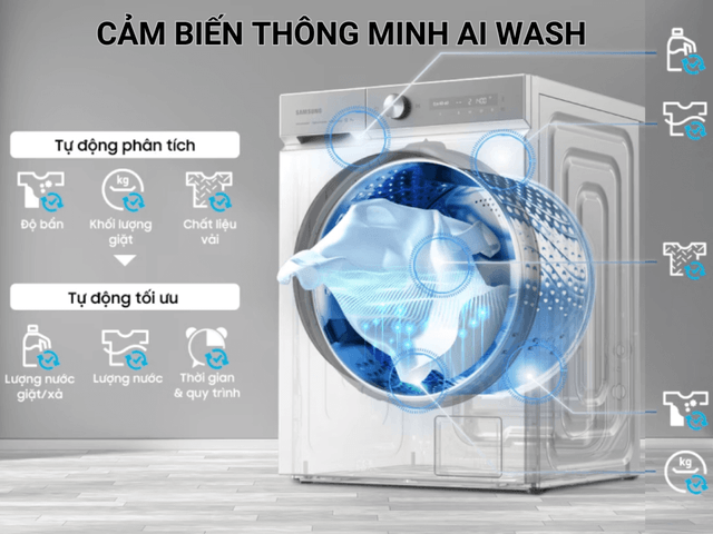 Đánh giá ưu nhược điểm trên máy giặt sấy Samsung giá rẻ WD12BB944DGHSV