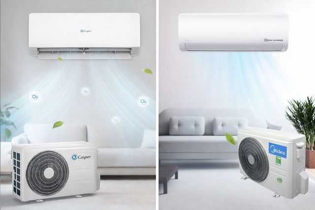 Giữa điều hòa Casper QC-12IU36A và Midea MSCE-13CRFN8 nên mua điều hòa 12000btu nào?